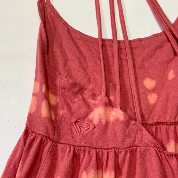 VTG Y2K 2000s Roxy Pink Summer Mini Sun Dress Size XL Beach Asymmetrical - Picture 3 of 7